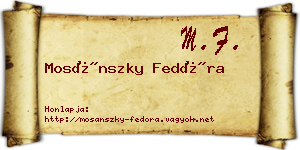 Mosánszky Fedóra névjegykártya